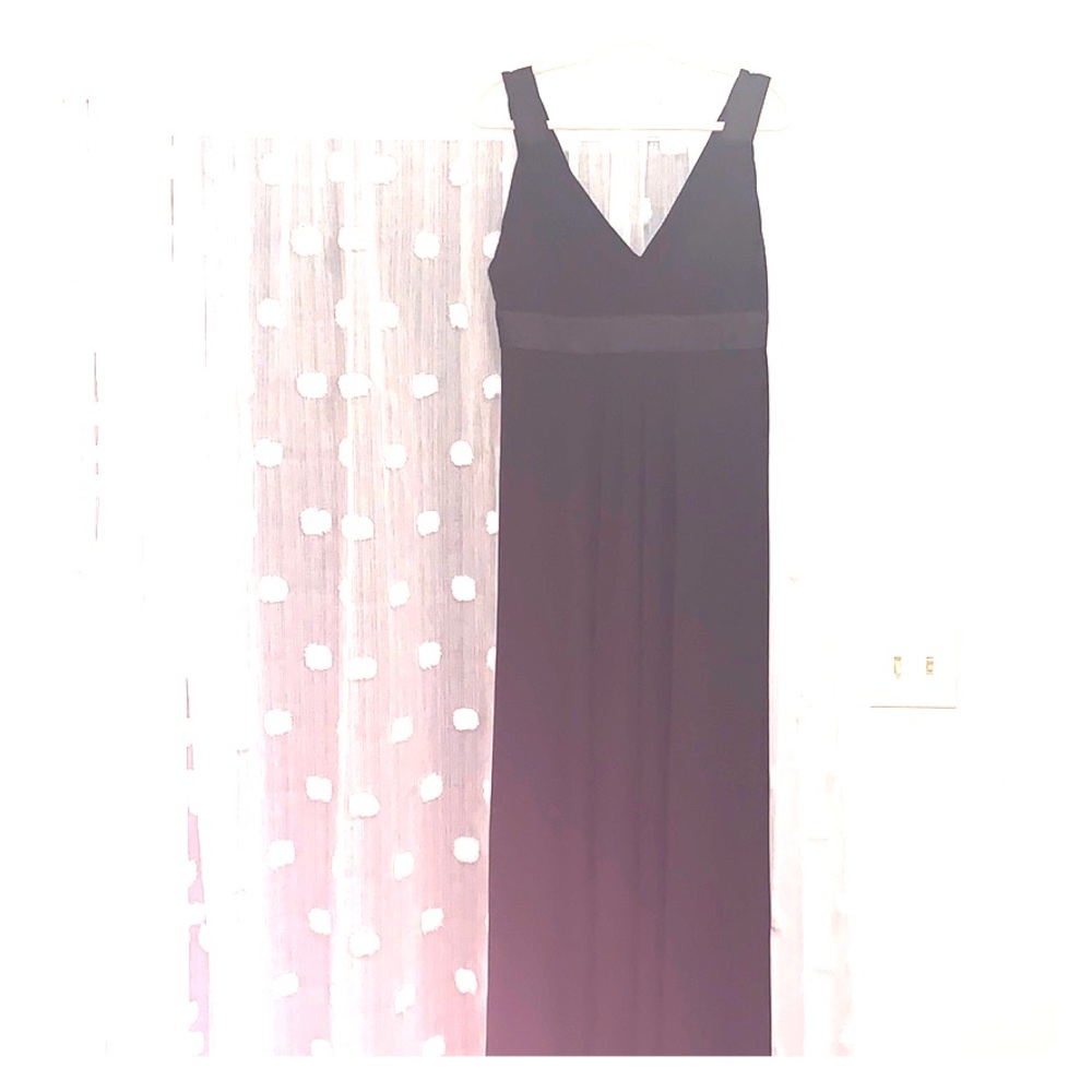 David’s bridal floor length black vneck gown